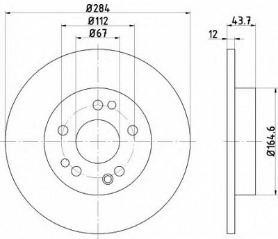HELLA PAGID 8dd355100931 -  Тормозной диск